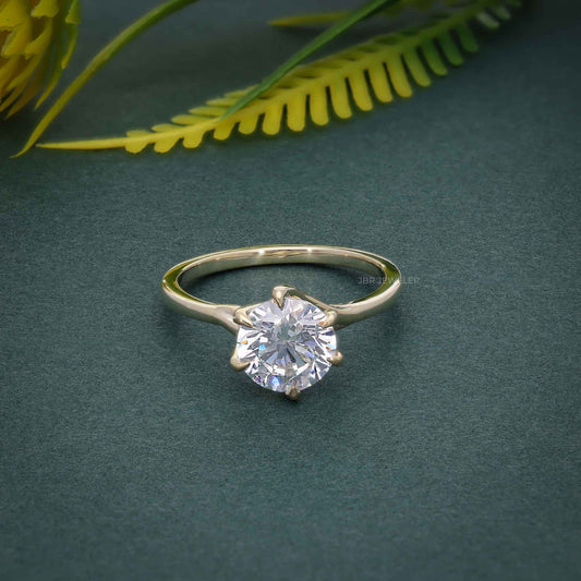 Twist Round Cut Lab Grown Solitaire Diamond Engagement Ring