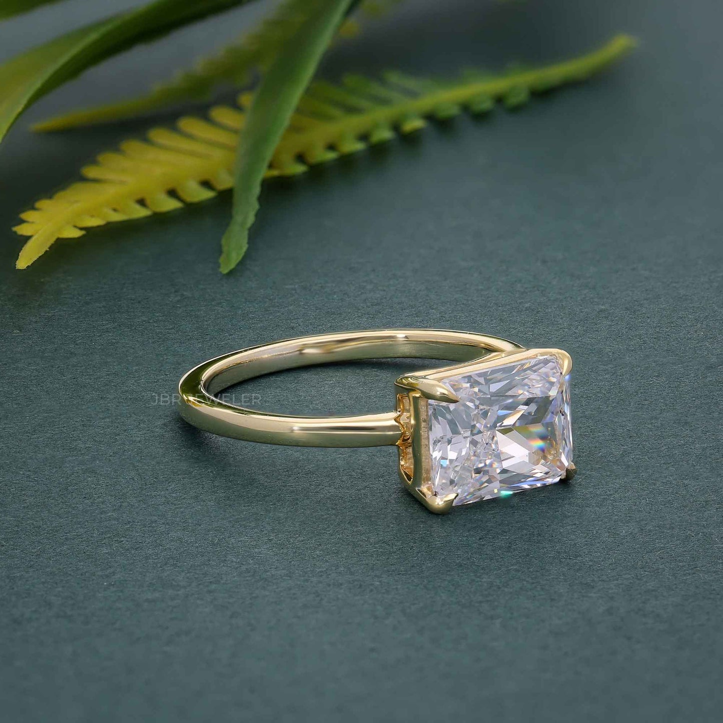 East West Radiant Lab Grown Diamond Engagement Ring