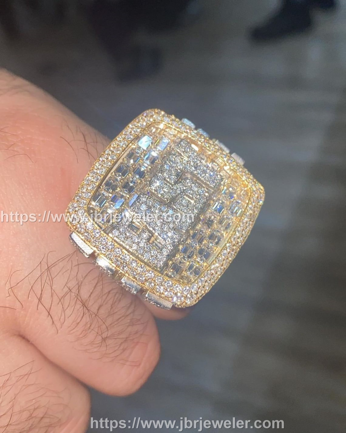 Iced out on sale pinky ring mens