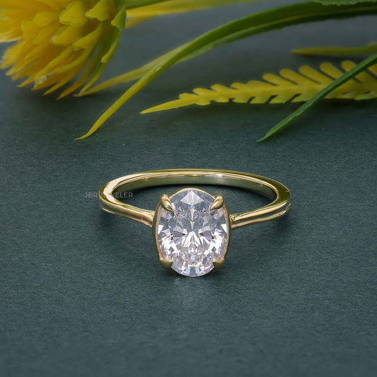 Silhouette Oval Cut Lab Grown Diamond Solitaire Ring