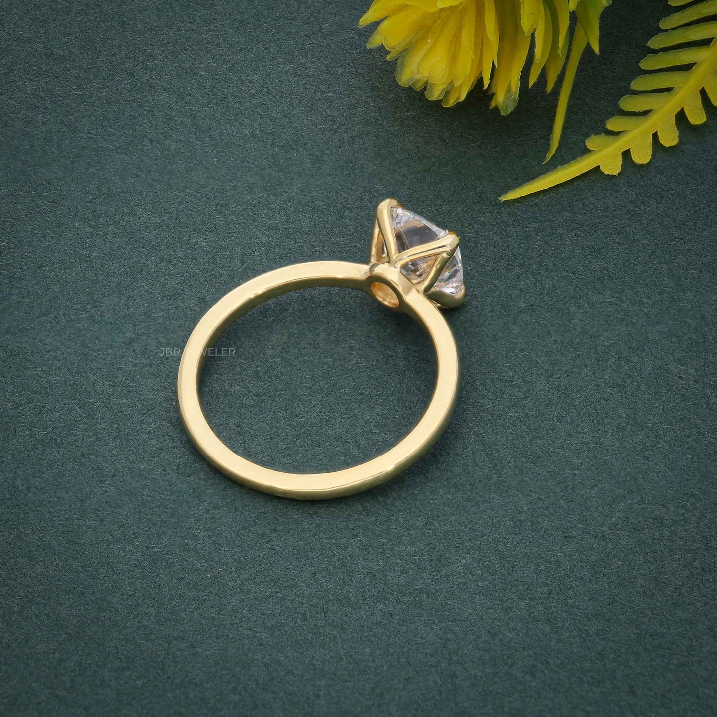 Petal Cushion Moissanite Diamond Engagement Ring