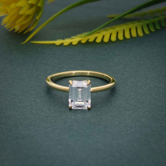 Petal Emarald Lab Grown Diamond Solitaire Ring