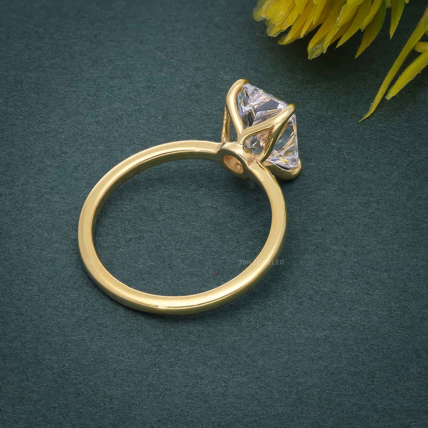 Petal Radiant Moissanite Diamond Engagement Ring