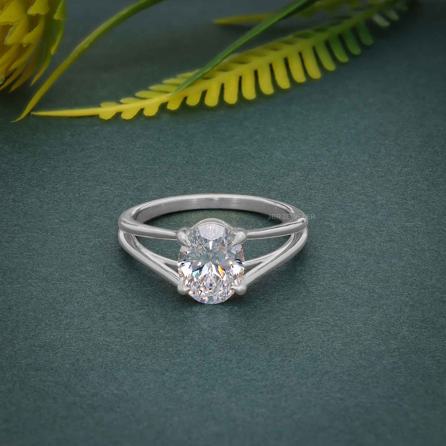 Split Shank Oval Cut Lab Grown Diamond Solitaire Ring