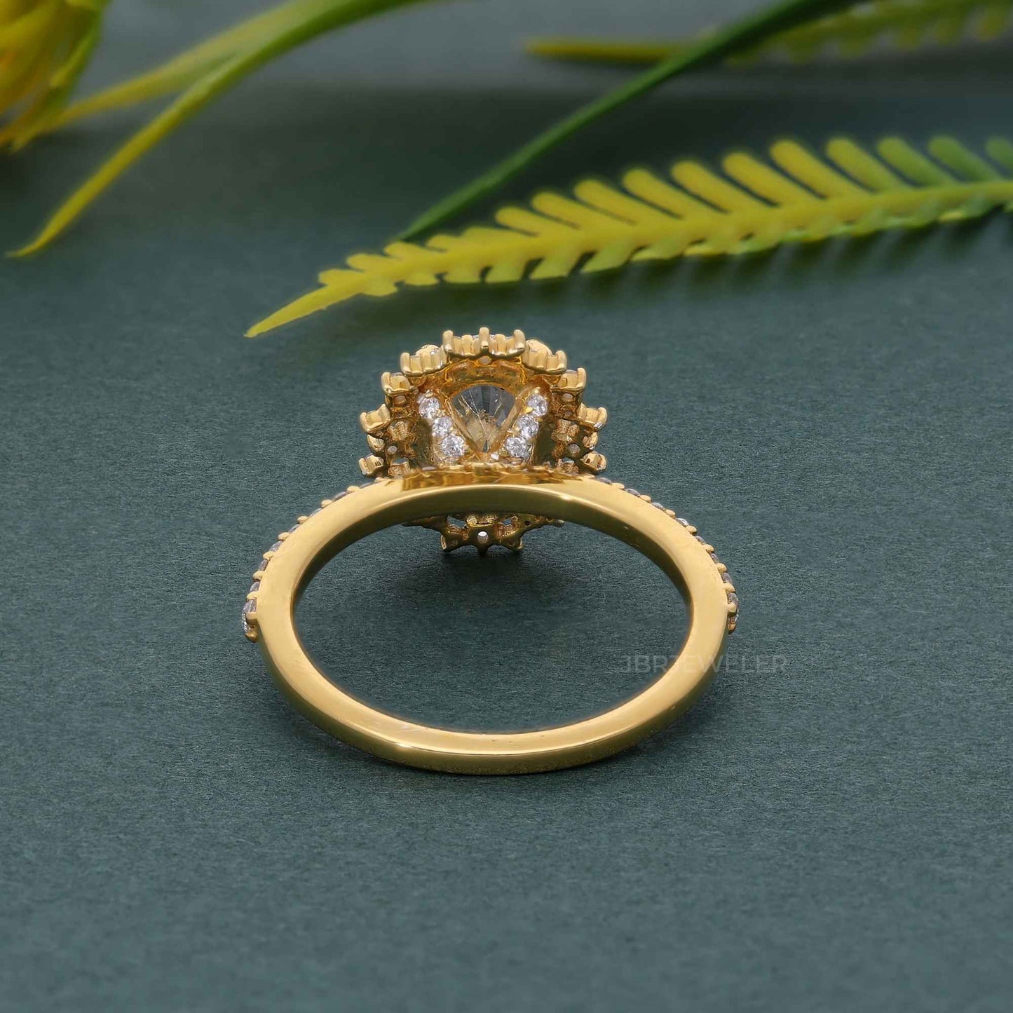 Sunburst Oval Cut Lab Diamond Halo Engagement Ring