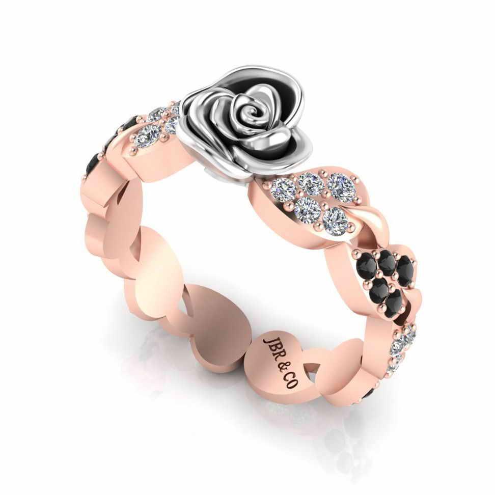 Alternative Leaf Design Flower Sterling Silver Ring - JBR Jeweler