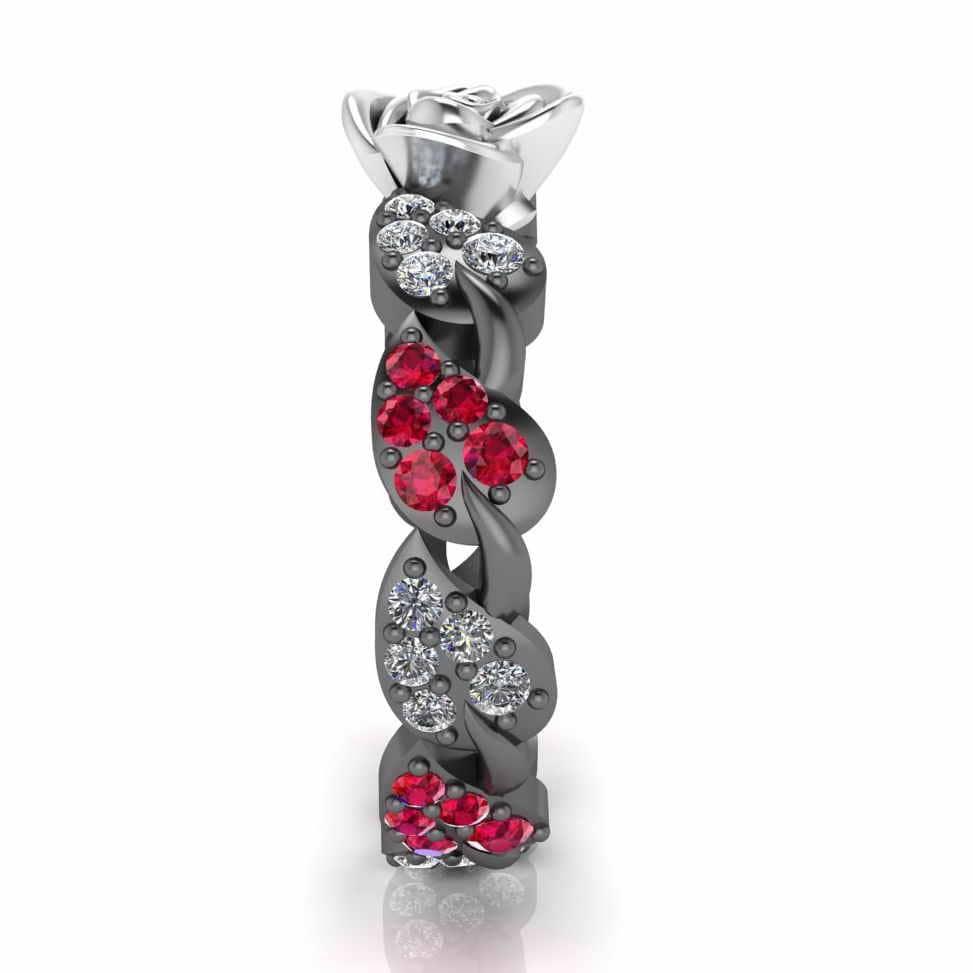 Alternative Leaf Design Flower Sterling Silver Ring - JBR Jeweler