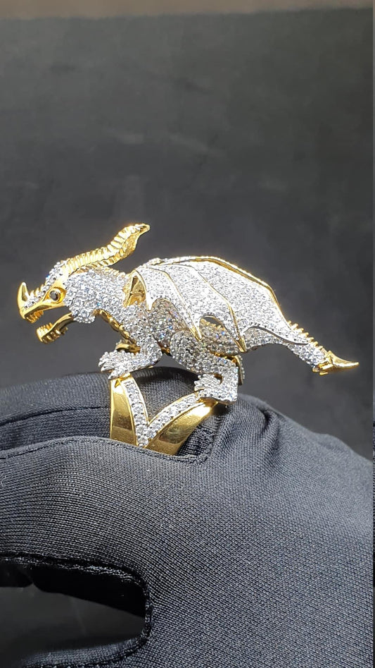 Animal Dragon Shaped in 925 Silver with Moissanite Stone Trendy Customized Ring - JBR Jeweler