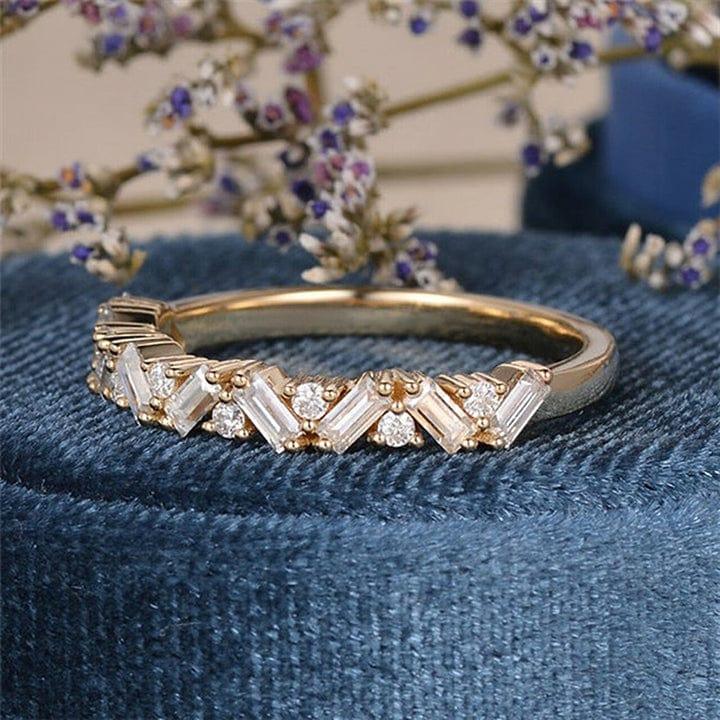JBR Jeweler lab grown wedding ring Baguette Cut Lab Grown Half Zigzag Wedding Band