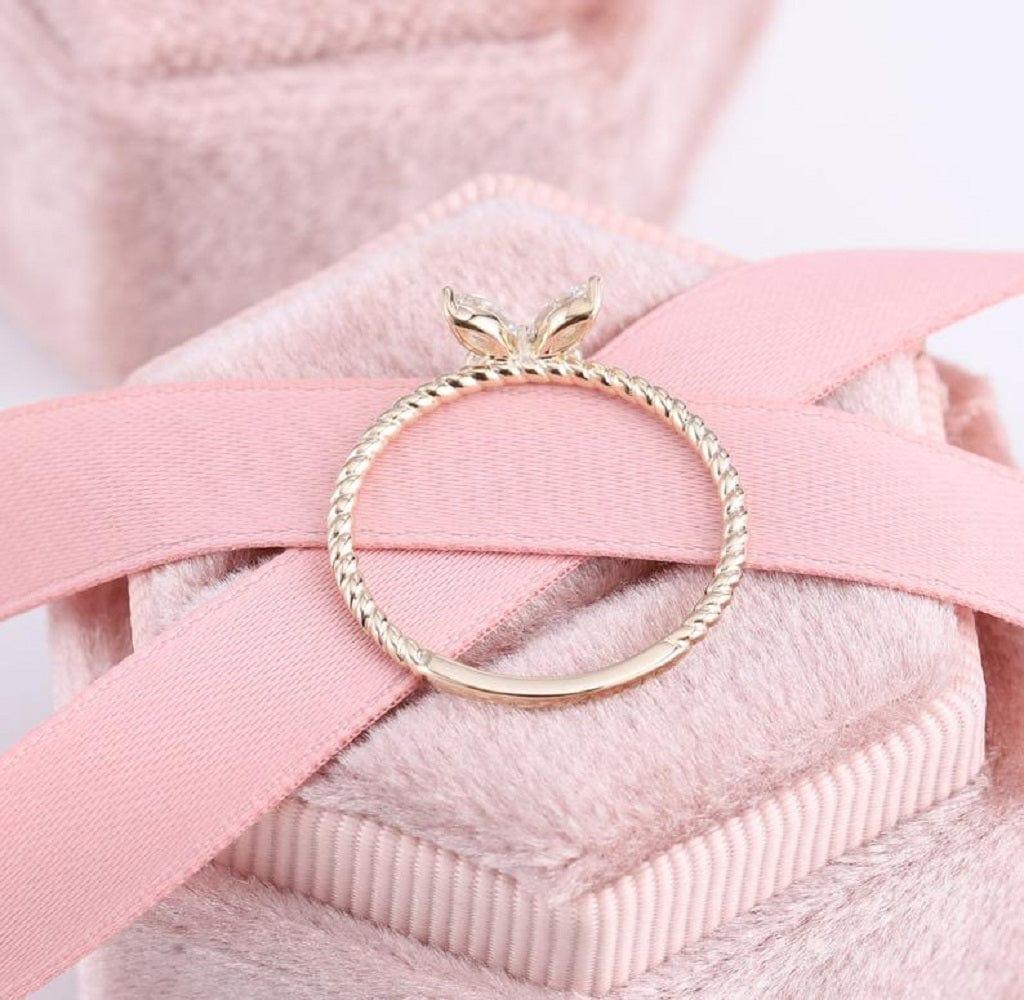 Butterfly Mood Cute Rose Gold Promise Dainty Stackable Ring - JBR Jeweler
