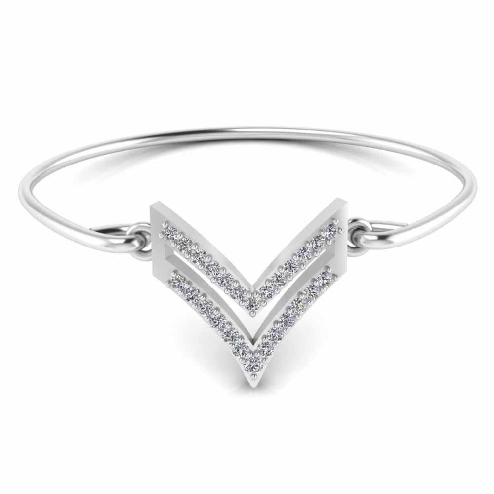 Chevron Heraldic Sterling Silver Bangle Bracelets - JBR Jeweler