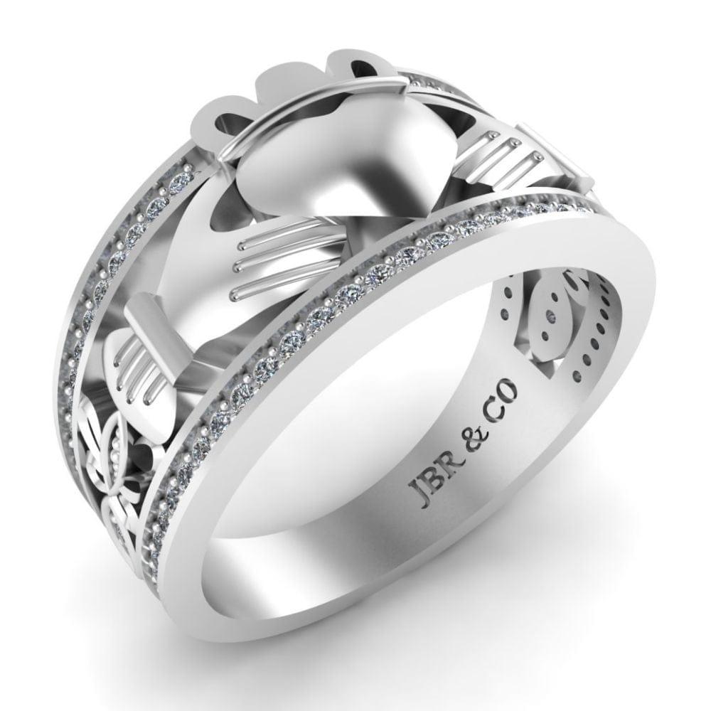 Claddagh Style Sterling Silver Women's Band - JBR Jeweler