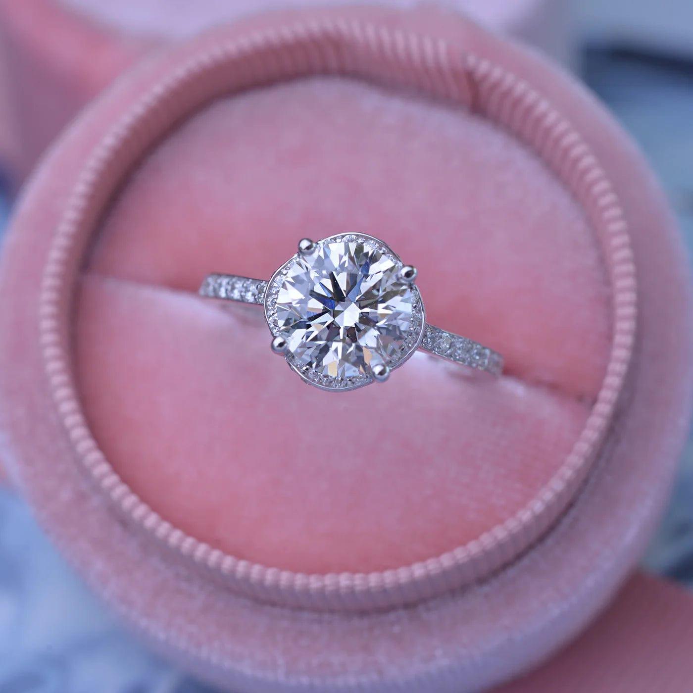 2 1/2Ct Oval Diamond & Moissanite Engagement Ring 14k Rose Gold – Bliss  Diamond