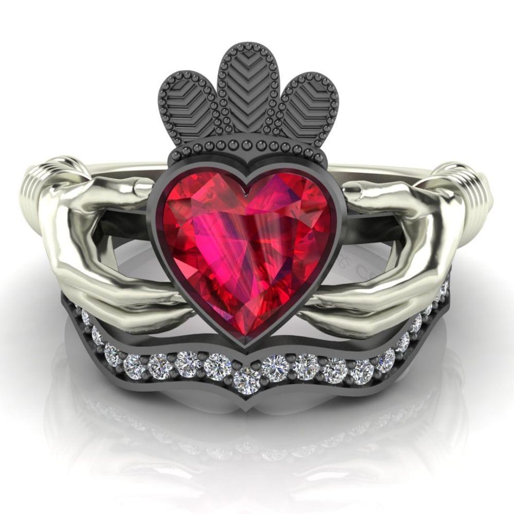 Classic Two Tone Claddagh Sterling Silver Women's Ring - JBR Jeweler