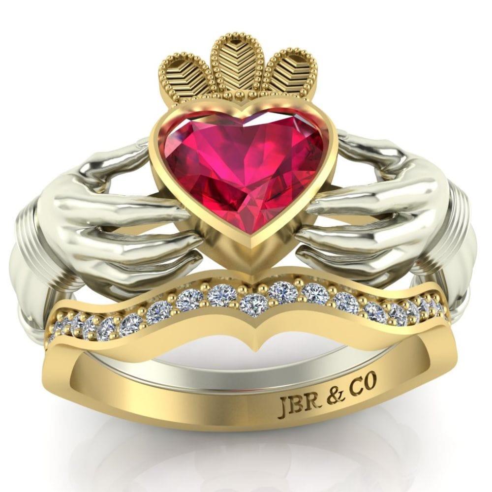Classic Two Tone Claddagh Sterling Silver Women's Ring - JBR Jeweler