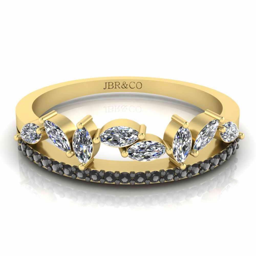 Cluster Marquise Cut Sterling Silver Eternity Ring - JBR Jeweler