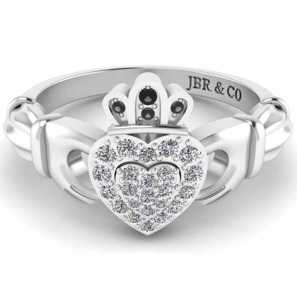 Cluster Sterling Silver Claddagh Ring - JBR Jeweler