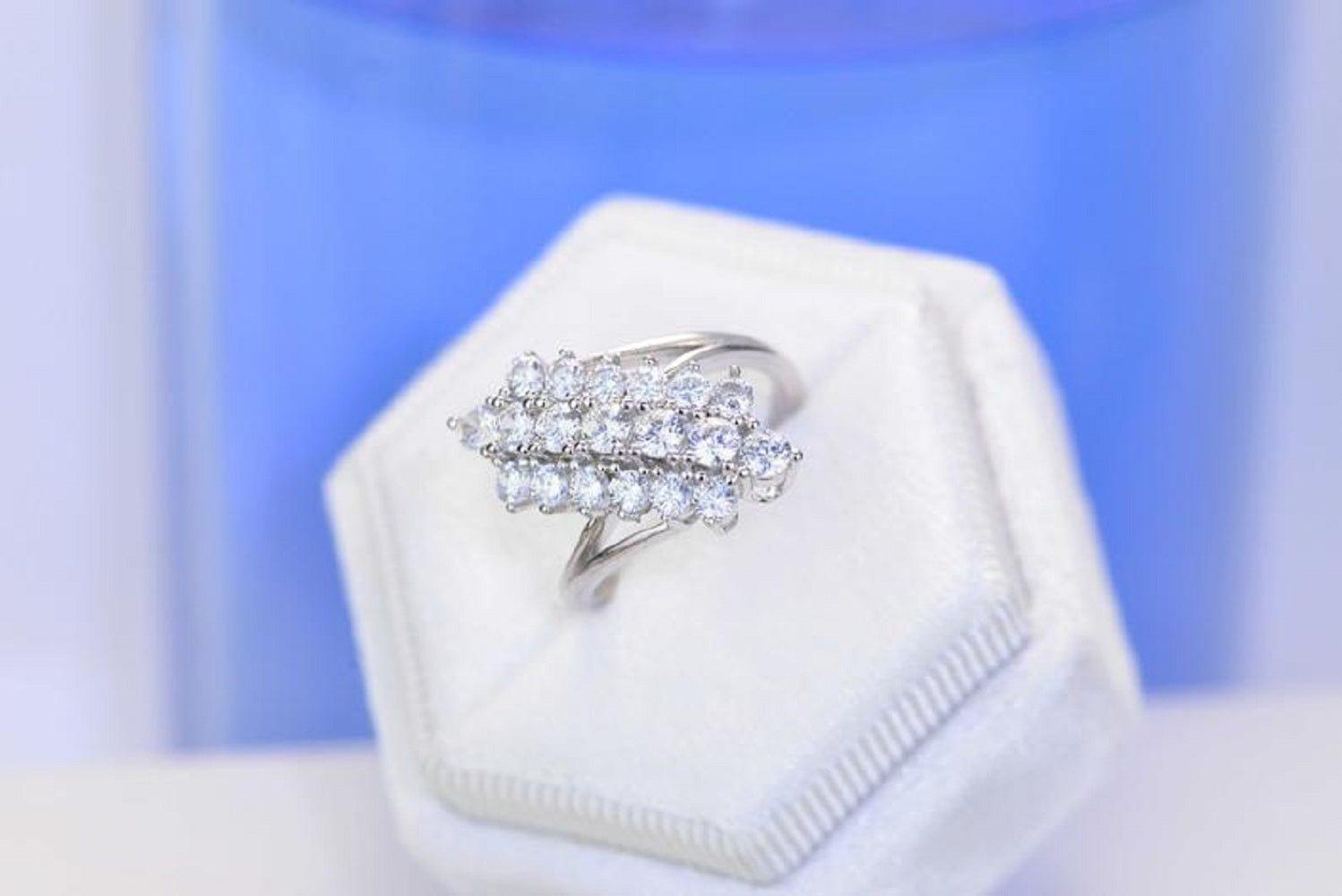 Cocktail Bridal Statement Moissanite Cluster Primise Ring Anniversary Gift - JBR Jeweler