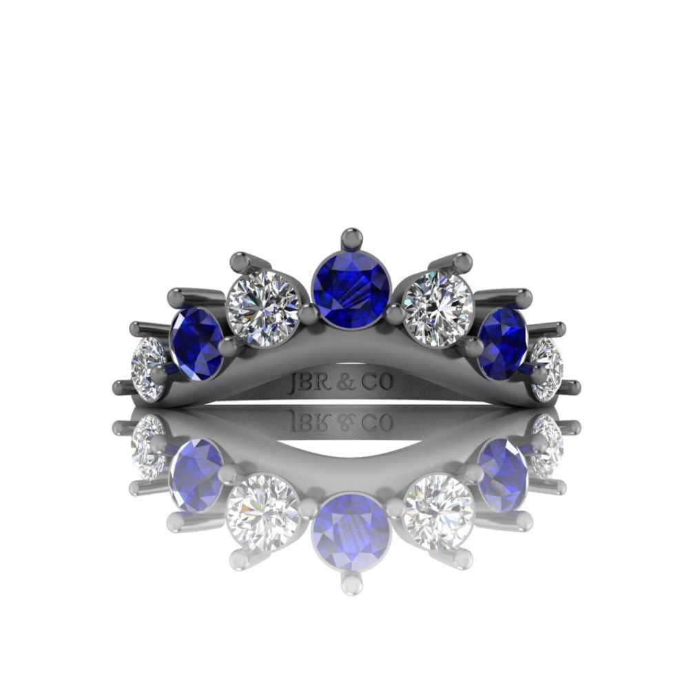 Crown Style V Shape Sterling Silver Band - JBR Jeweler