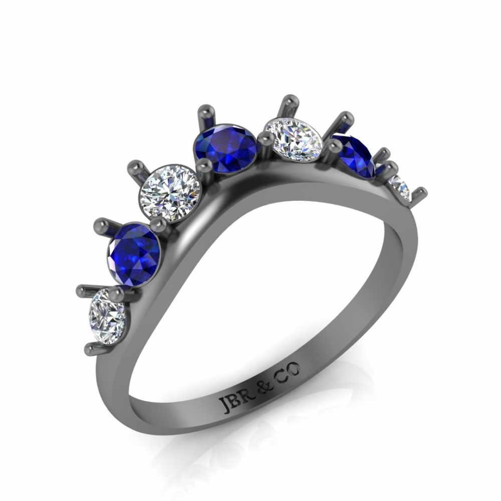 Crown Style V Shape Sterling Silver Band - JBR Jeweler