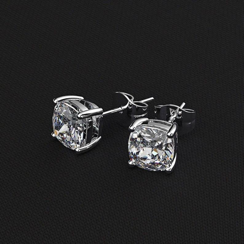 Cushion Cut Lab Grown Diamond Screw Back Earring - JBR Jeweler