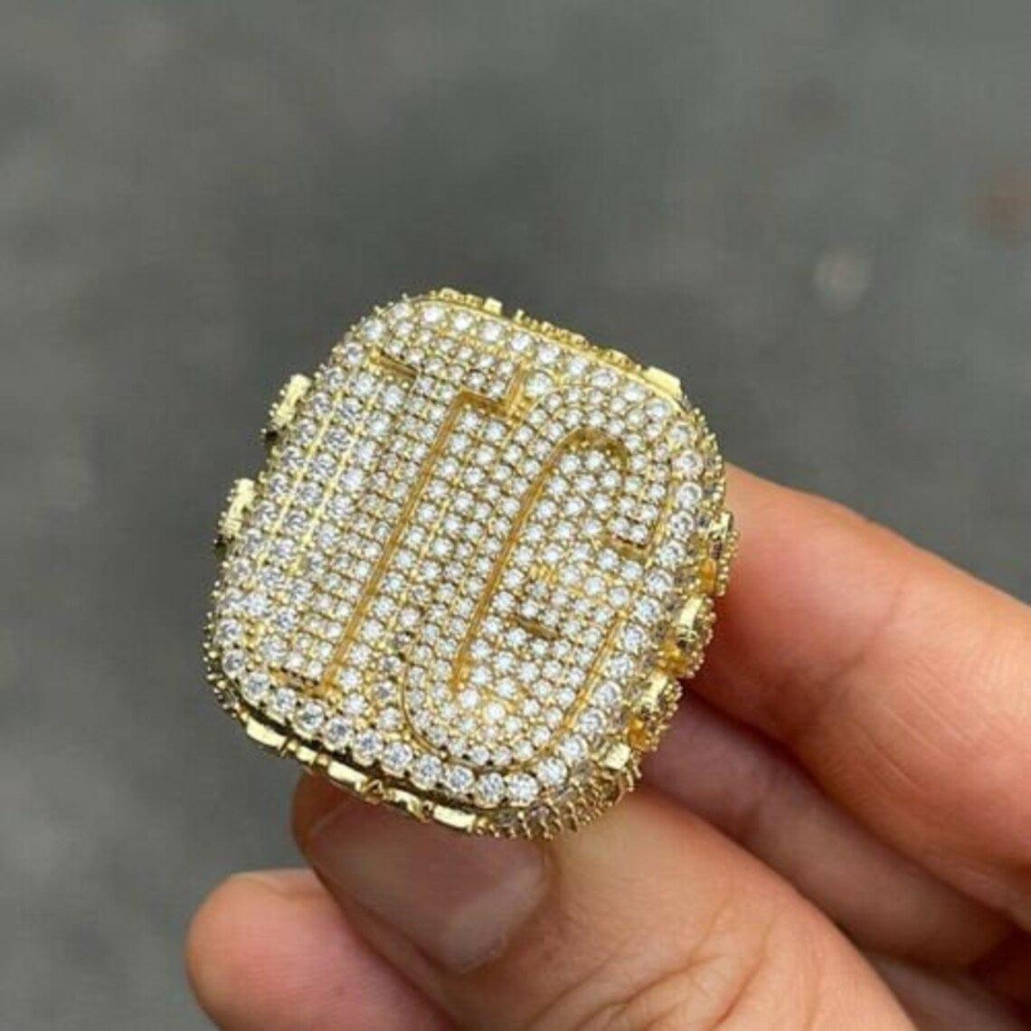 Custom Men's Iced Out VVS Moissanite Diamond Ring - JBR Jeweler