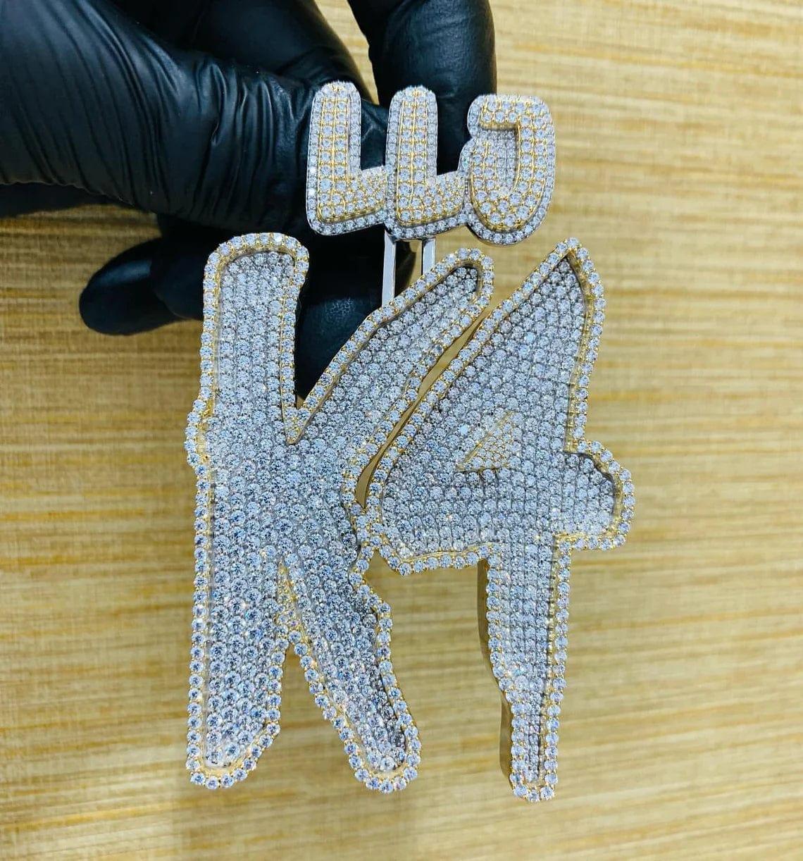 Custom Number Letter Moissanite Hip Hop Charm Iced Out Pendant - JBR Jeweler