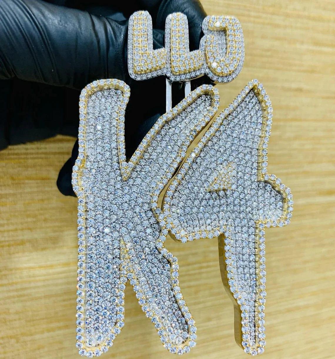 Custom Number Letter Moissanite Hip Hop Charm Iced Out Pendant - JBR Jeweler