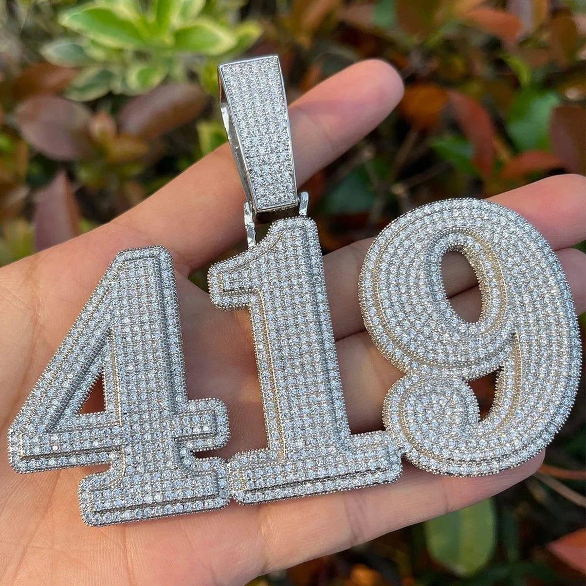 Rapper Pendant Numbers Gold/Silver Moissanite Custom Lucky Number Hip Hop Pendant