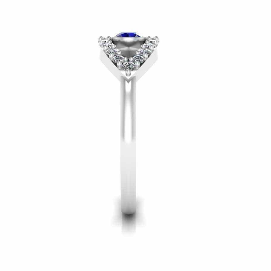 Dainty Evil Eye Sapphire Sterling Silver Ring - JBR Jeweler