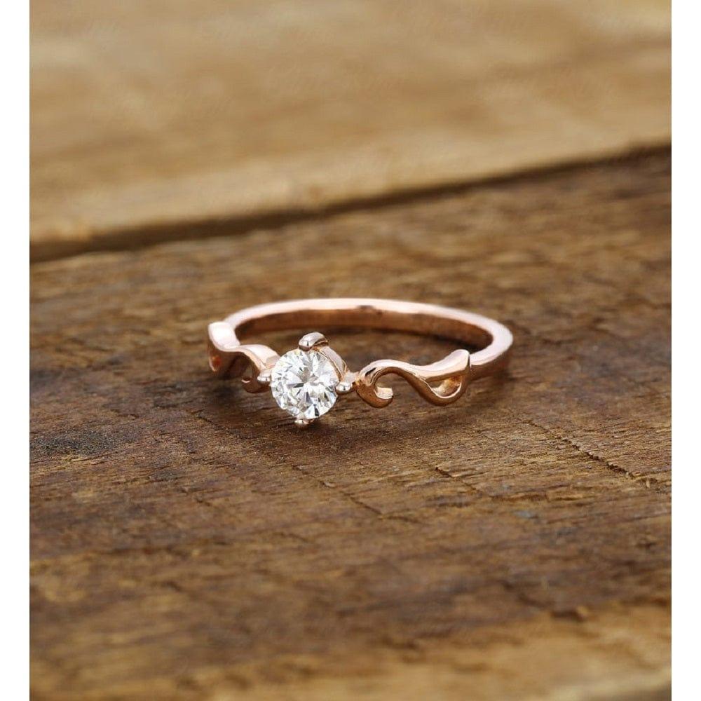 Dainty Rose Gold Promise Moissanite Engagement Ring - JBR Jeweler