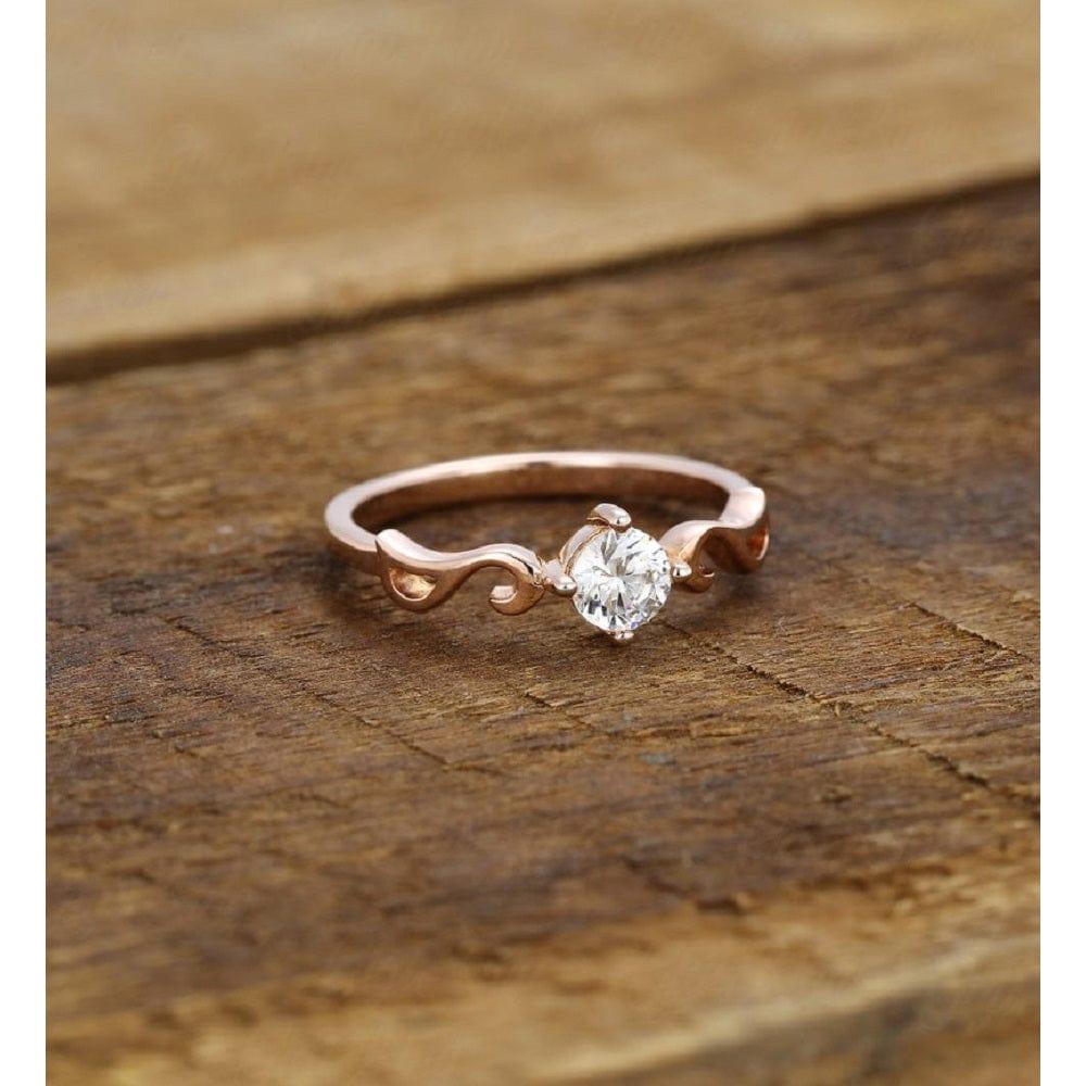 Dainty Rose Gold Promise Moissanite Engagement Ring - JBR Jeweler