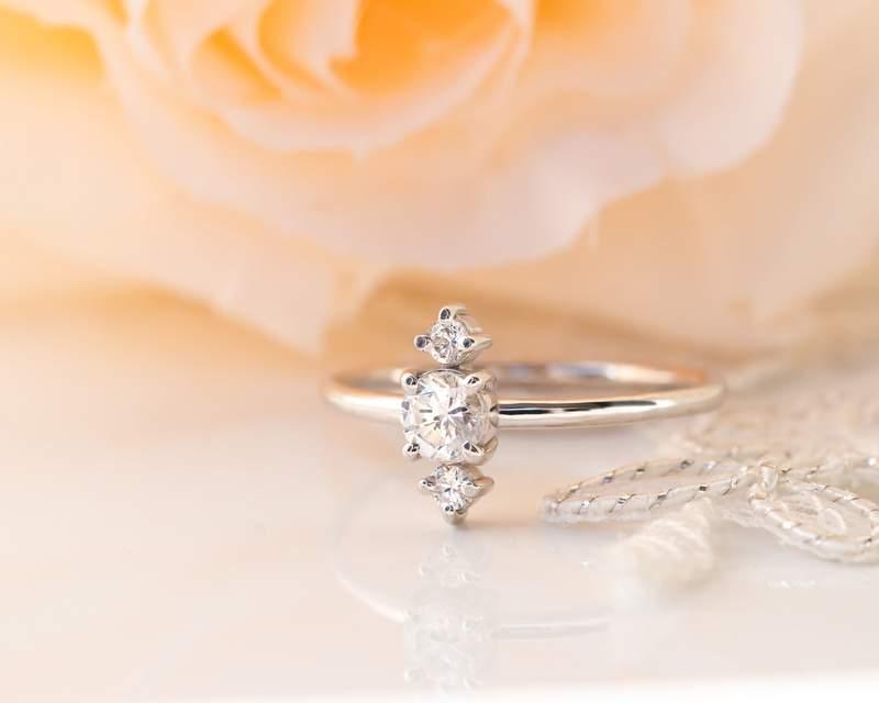 Dainty White Gold Star Celestial Moissanite Diamond Promise Ring For Women - JBR Jeweler