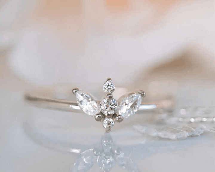 Delicate Butterfly inspired Lab Grown Diamond Stackable Ring - JBR Jeweler