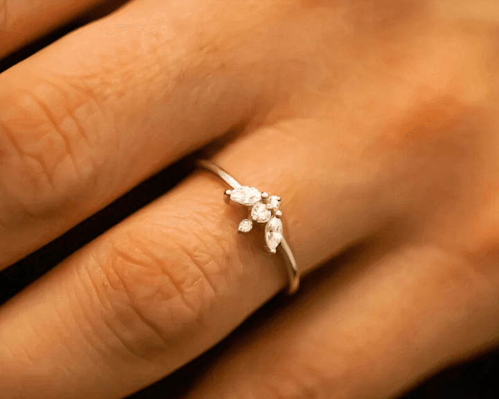 Delicate Butterfly inspired Lab Grown Diamond Stackable Ring - JBR Jeweler