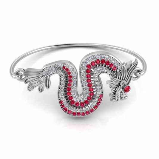 Dragon Style Ruby S925 Silver Bangle Bracelet - JBR Jeweler