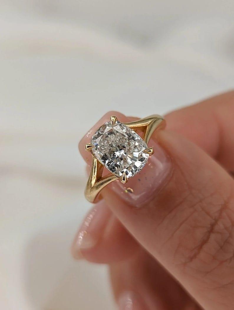 Elongated Cushion Cut Lab-Grown Diamond Engagement Ring - JBR Jeweler