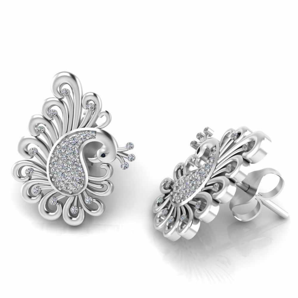 Enhanced Nature Inspired Sterling Silver Stud Earrings - JBR Jeweler
