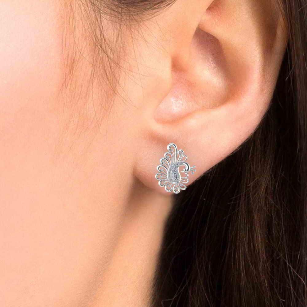 Enhanced Nature Inspired Sterling Silver Stud Earrings - JBR Jeweler