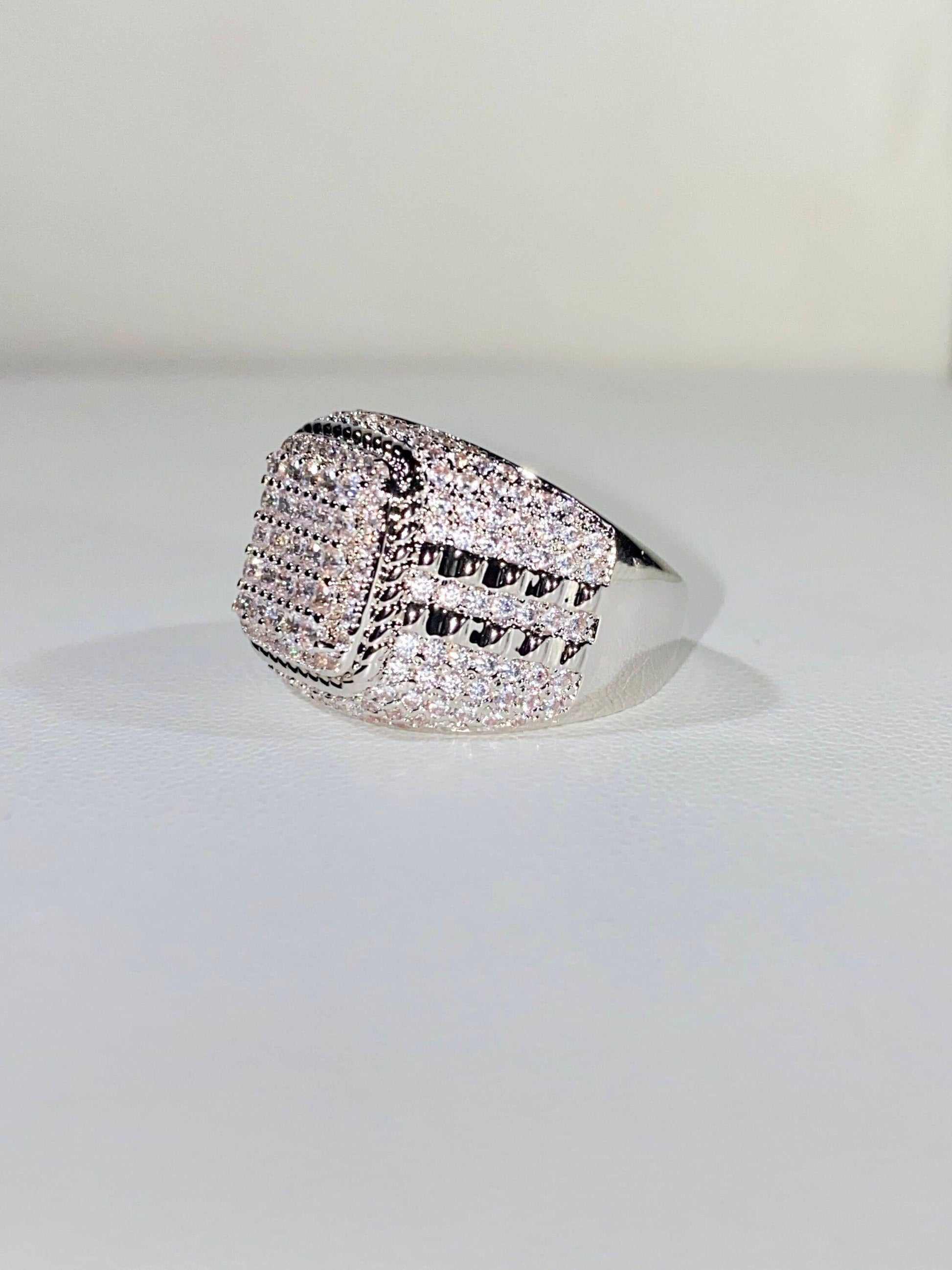 Full Ice out Moissanite Diamond Real VVS Men's Custom Hip Hop Designer Big Ring - JBR Jeweler