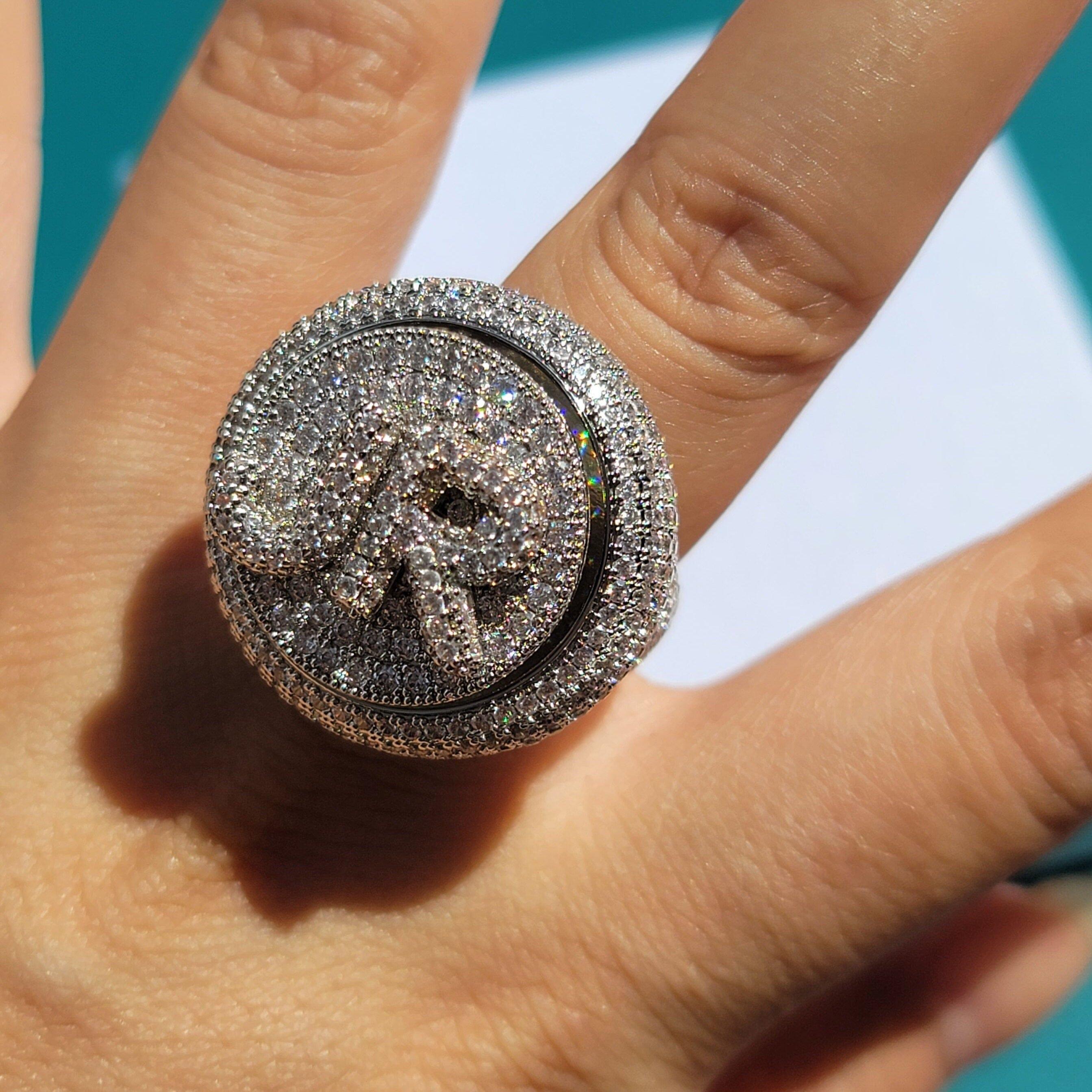 Iced out hotsell rotating ring