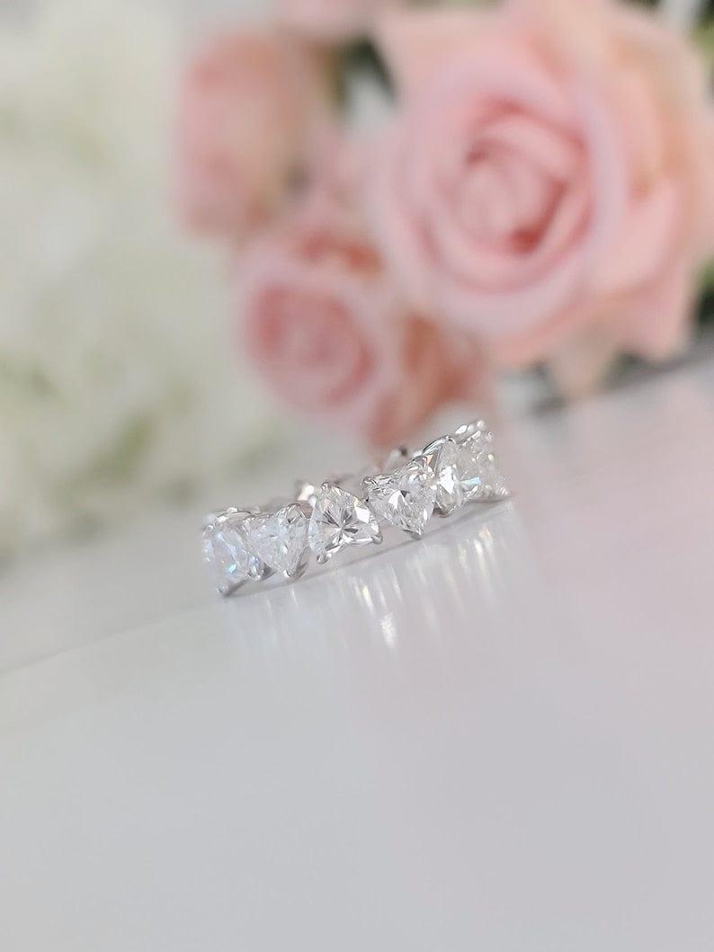 JBR Jeweler Lab Grown Engagement Ring Heart Cut Lab-Grown Diamond Full Eternity Wedding Band