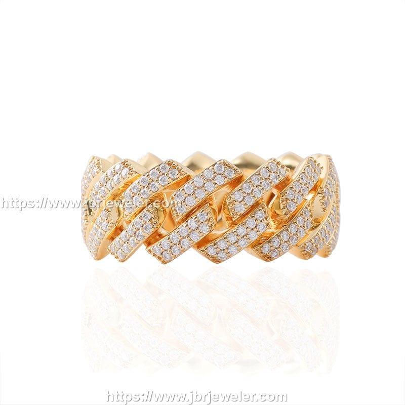 Hip-hop Style Iced Out Cuban 925 Moissanite Diamond Miami Ring - JBR Jeweler