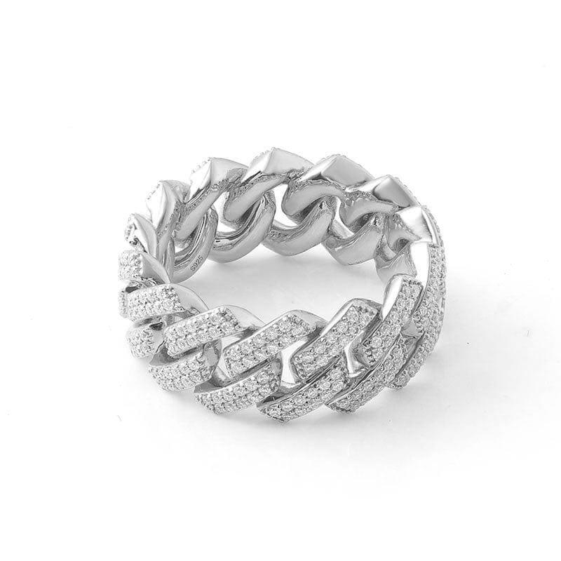 Hip-hop Style Iced Out Cuban 925 Moissanite Diamond Miami Ring - JBR Jeweler