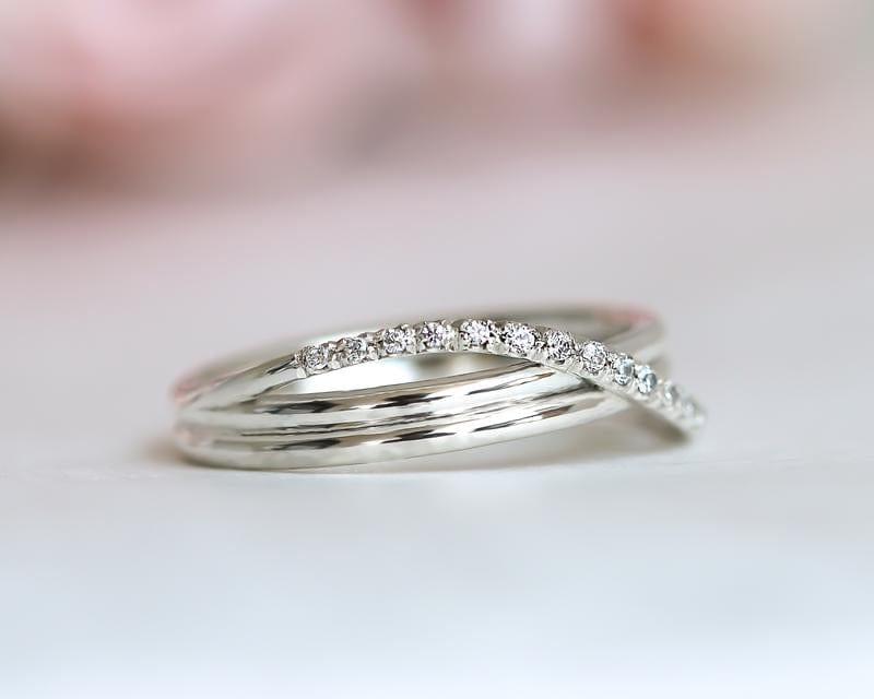 Infinity White Gold Moissanite Diamond Stacking Wedding Band Ring For Women - JBR Jeweler