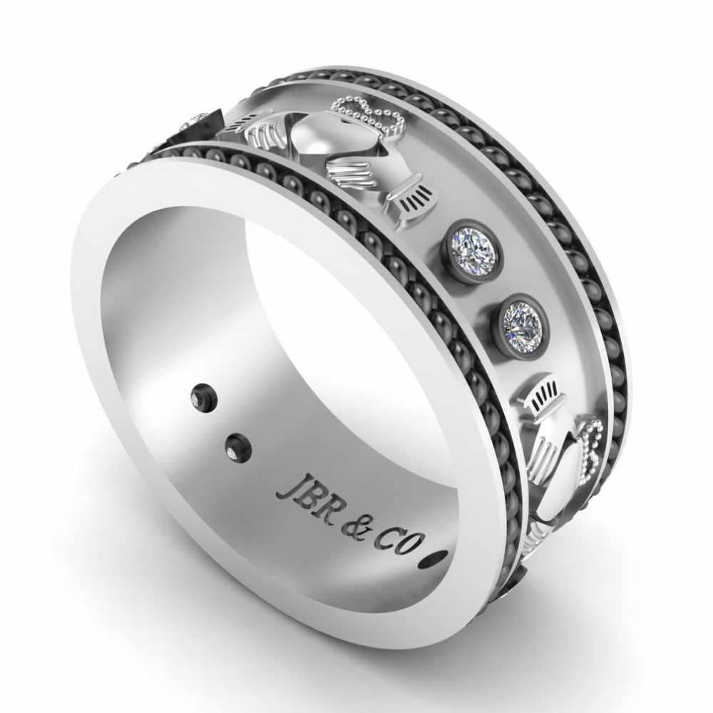 Intertwined Claddagh Style Sterling Silver Women’s Band - JBR Jeweler