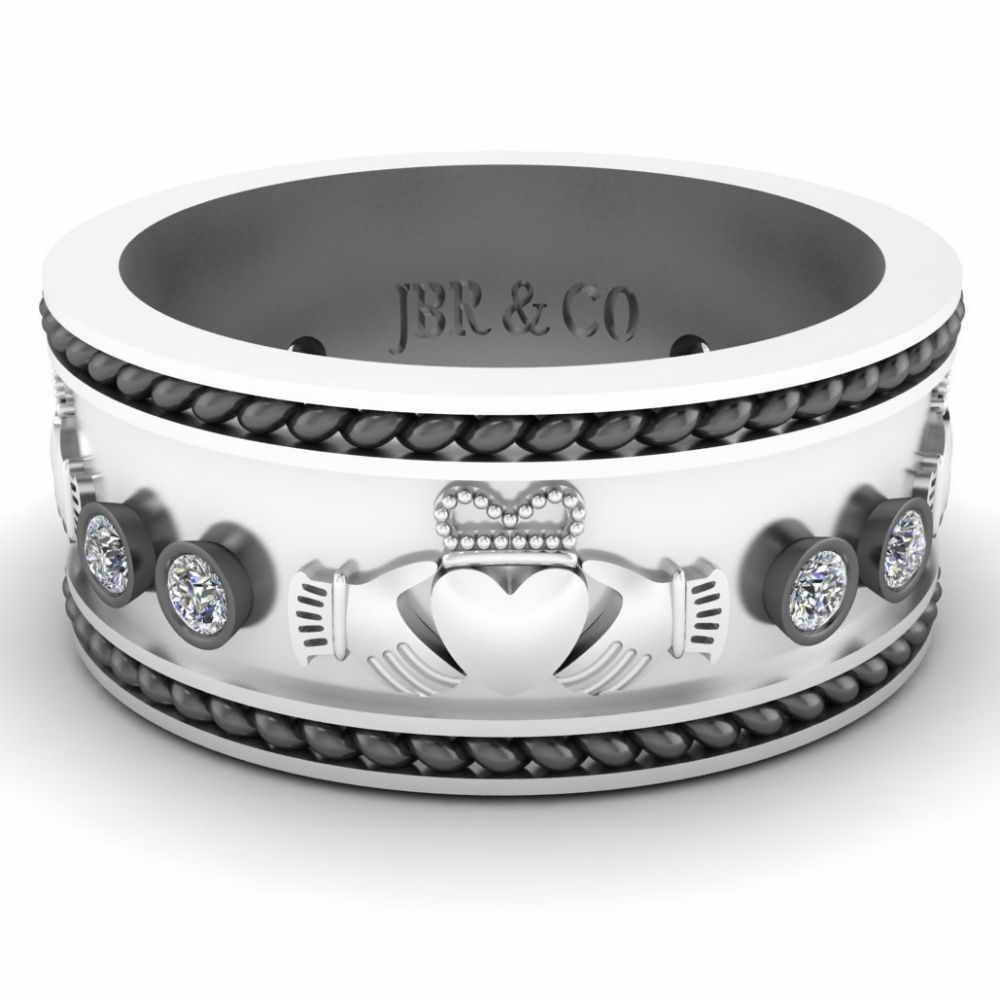 Intertwined Claddagh Style Sterling Silver Women’s Band - JBR Jeweler