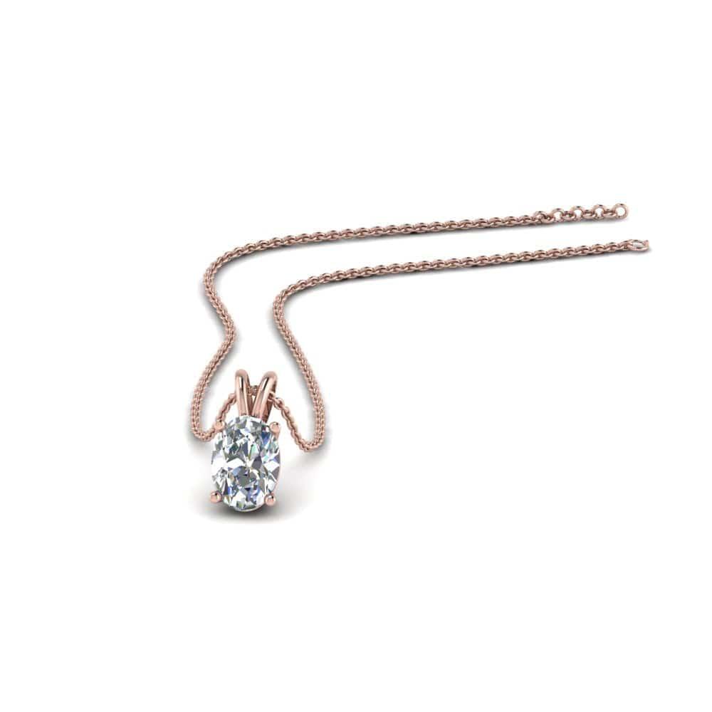 JBR 1Ct Oval Single Diamond Sterling Silver Pendant - JBR Jeweler