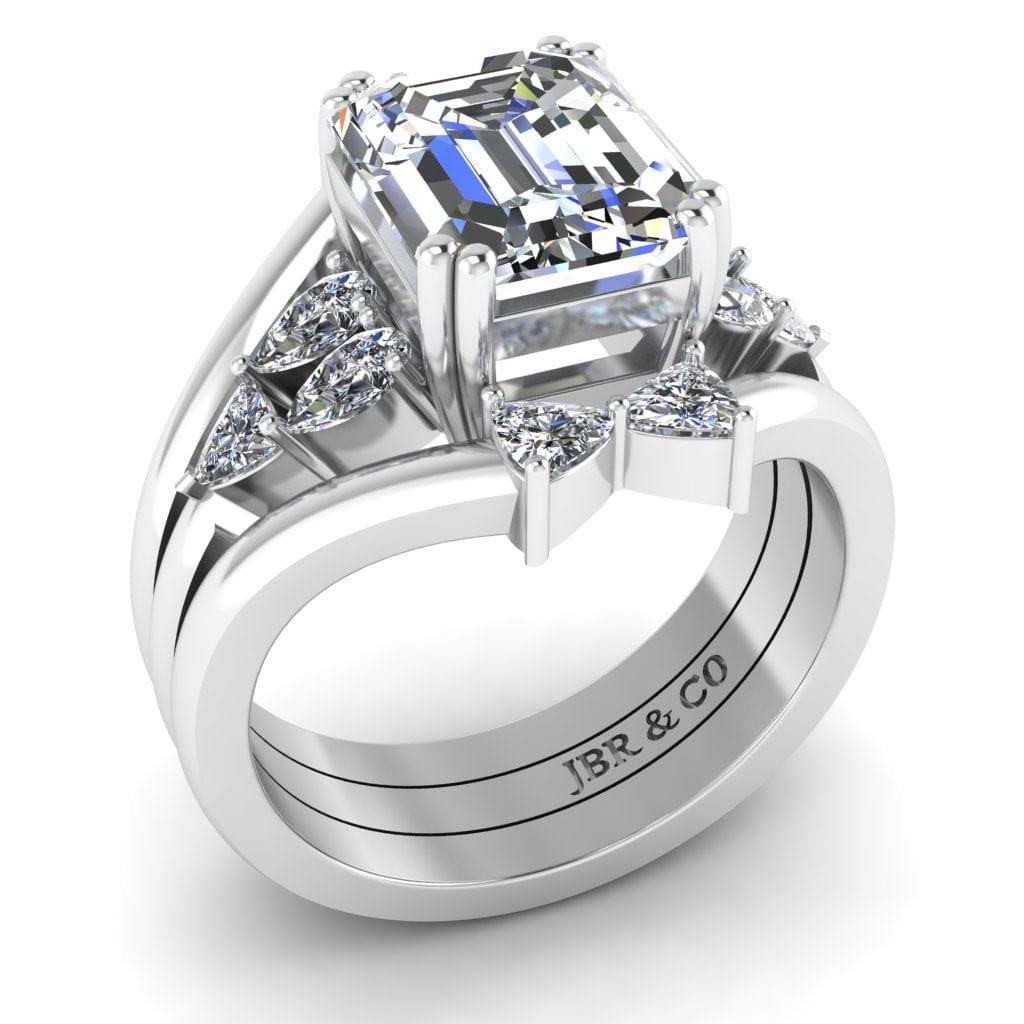 JBR 3PC Emerald Cut Sterling Silver Ring Set - JBR Jeweler