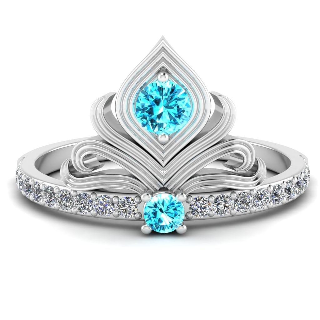 JBR Jeweler Silver Ring 3 / Silver JBR Aladdin Flower Design Round Cut Cocktail Sterling Silver Ring